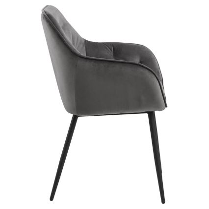Dining chair with armrests AYLIN 1 pc dark grey
