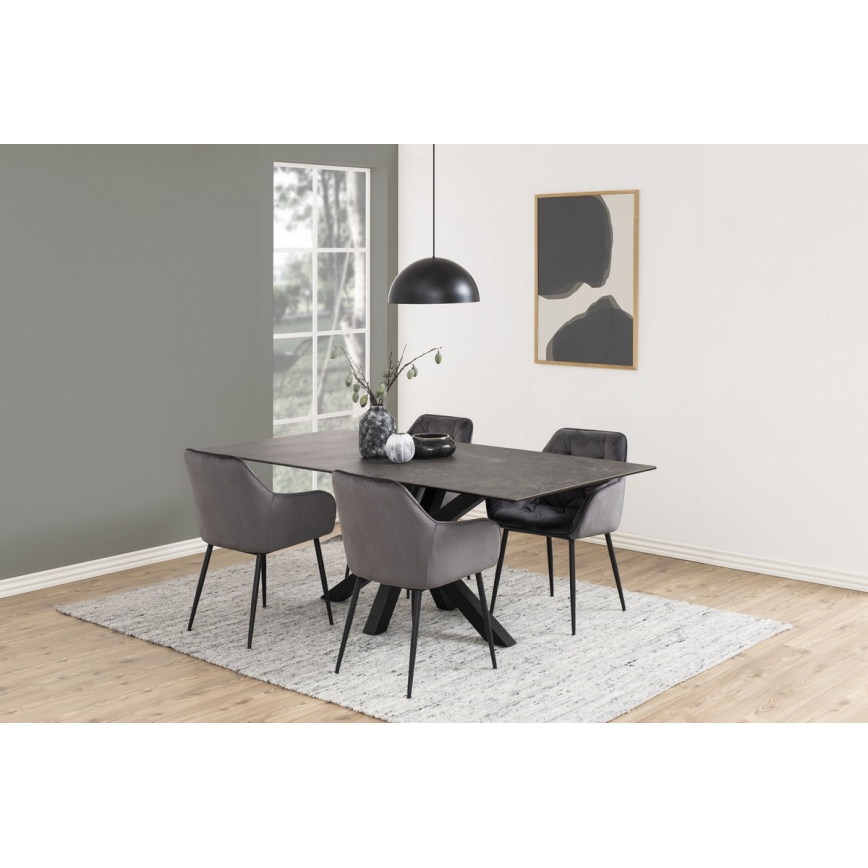 Dining chair with armrests AYLIN 1 pc dark grey