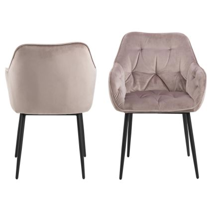 Dining chair with armrests AYLIN 1 pc pink