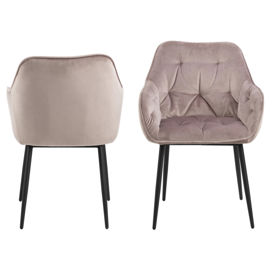 Dining chair with armrests AYLIN 1 pc pink