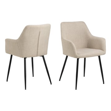 Dining chair with armrests TANYA 1 pc beige