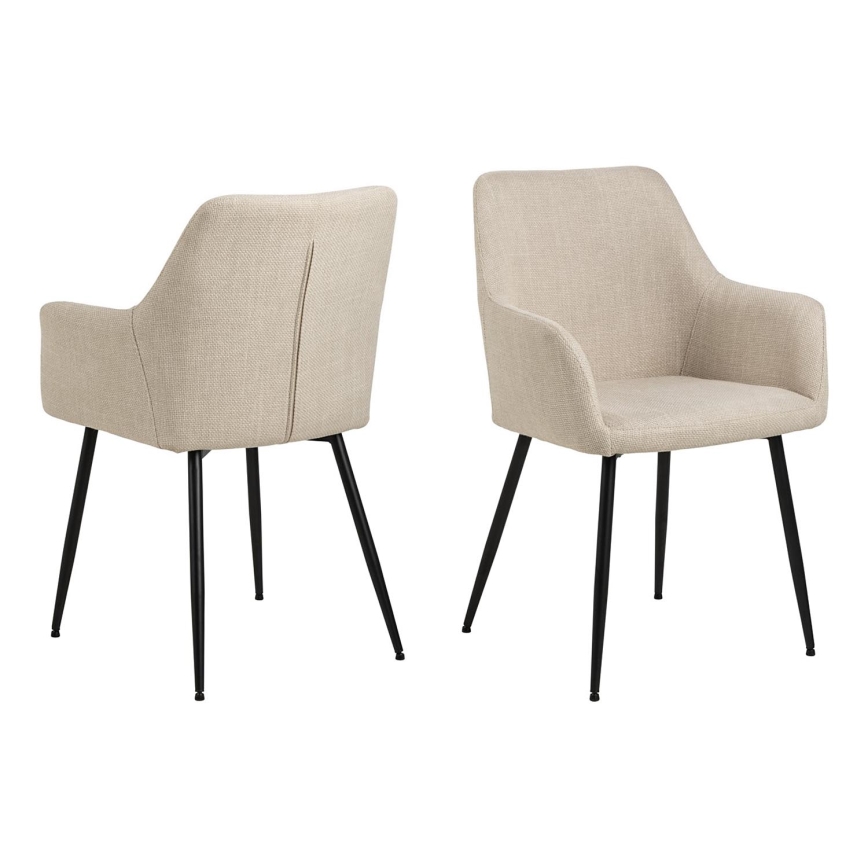 Dining chair with armrests TANYA 1 pc beige