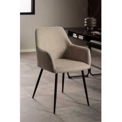 Dining chair with armrests TANYA 1 pc beige