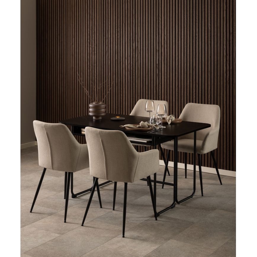 Dining chair with armrests TANYA 1 pc beige