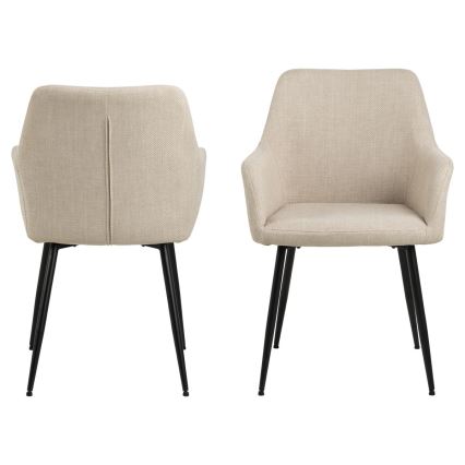 Dining chair with armrests TANYA 1 pc beige