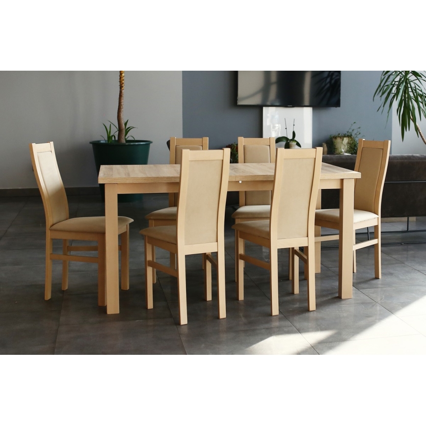 Dining chair ZOE beech/creamy