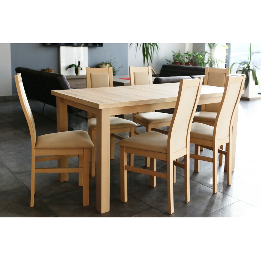 Dining chair ZOE beech/creamy