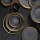 Dining set 16 pcs anthracite/gold/porcelain