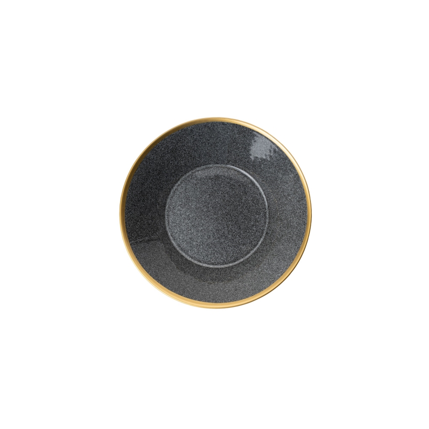 Dining set 16 pcs anthracite/gold/porcelain