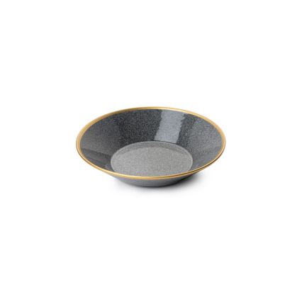 Dining set 16 pcs anthracite/gold/porcelain