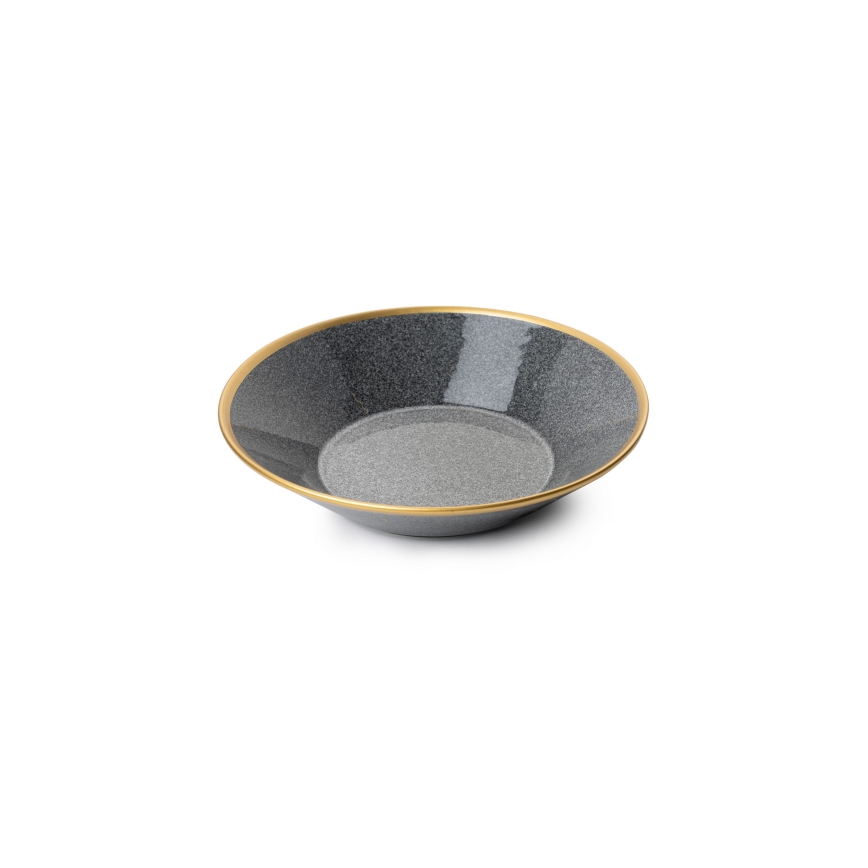 Dining set 16 pcs anthracite/gold/porcelain