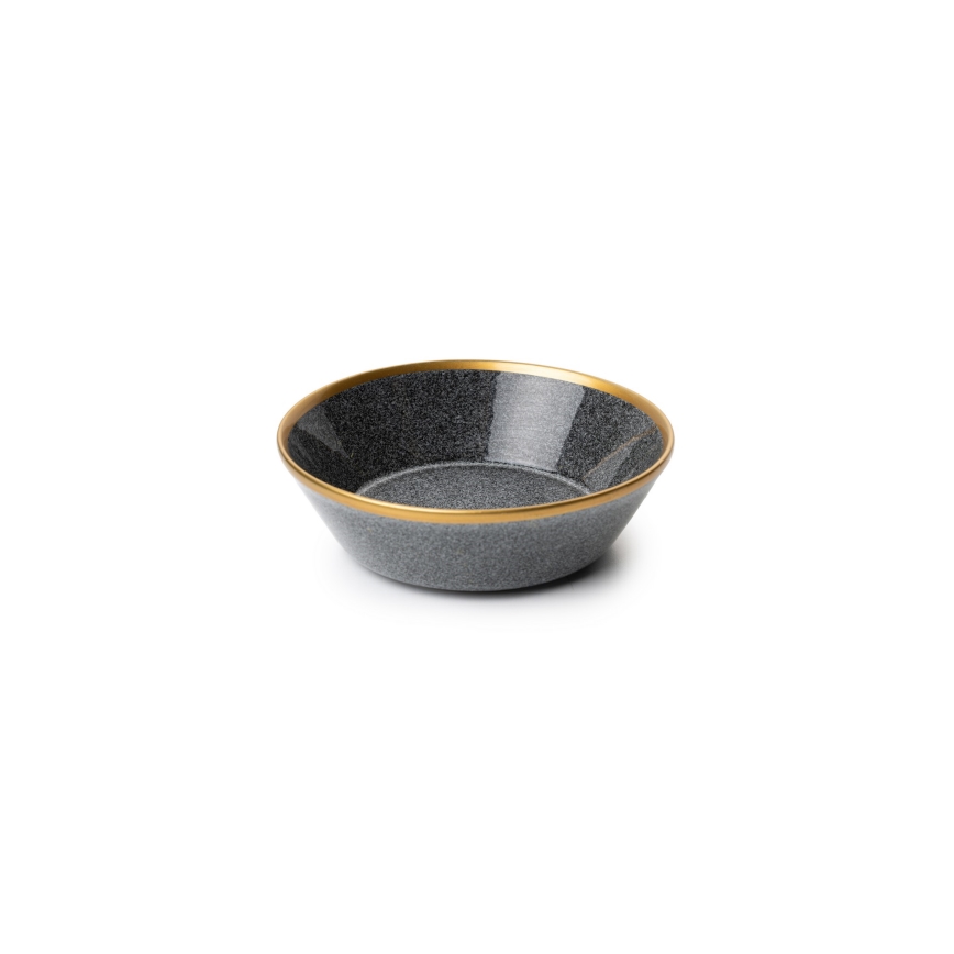 Dining set 16 pcs anthracite/gold/porcelain