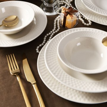 Dining set 18 pcs white/porcelain