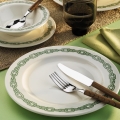Dining set 24 pcs white/green/porcelain