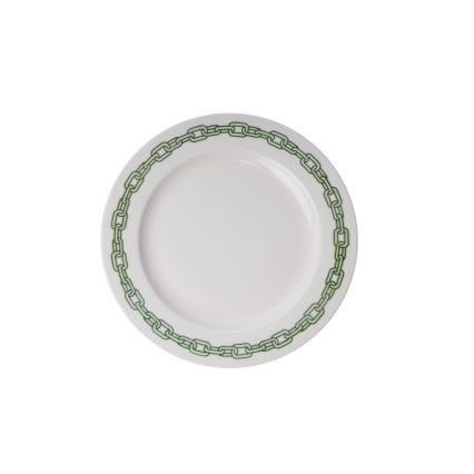 Dining set 24 pcs white/green/porcelain
