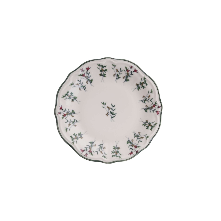 Dining set 24 pcs white/green/porcelain