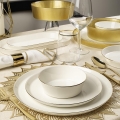 Dining set 26 pcs white/gold/porcelain