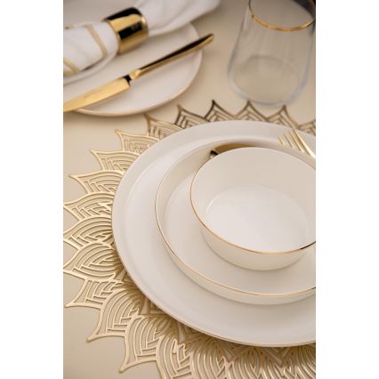 Dining set 26 pcs white/gold/porcelain