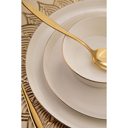 Dining set 26 pcs white/gold/porcelain