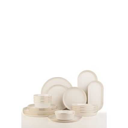 Dining set 26 pcs white/gold/porcelain