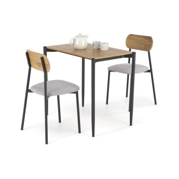 Dining set NANDO 84x54 cm gray/brown/black