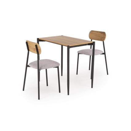 Dining set NANDO 84x54 cm gray/brown/black