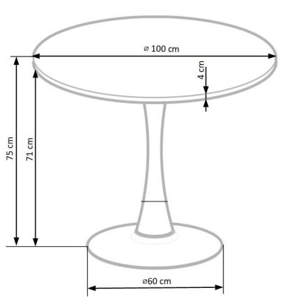 Dining table CARMELO 75x100 cm black/brown