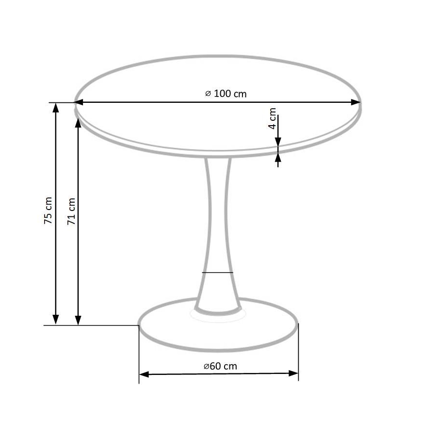 Dining table CARMELO 75x100 cm black/brown