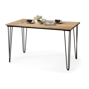 Dining table HALIJA with oak decor