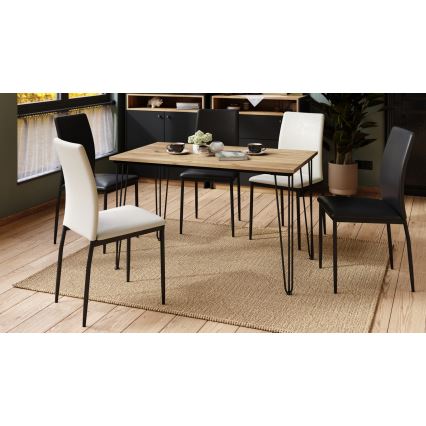 Dining table HALIJA with oak decor