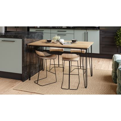Dining table HALIJA with oak decor