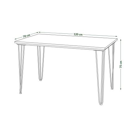 Dining table HALIJA with oak decor