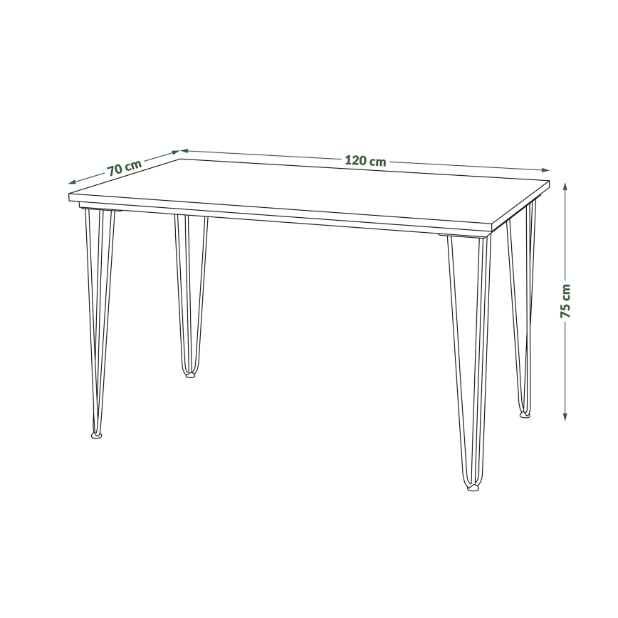 Dining table HALIJA with oak decor