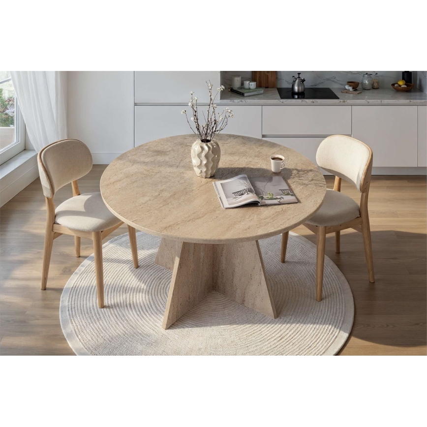 Dining table MATIN, Ø 120 cm, Beige