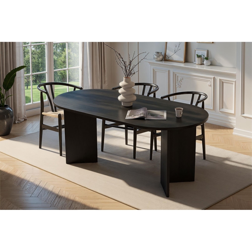 Dining table NEL 180x90 cm, black