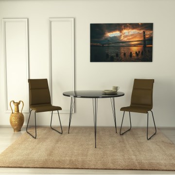 Dining table SANDALF 75x90 cm black