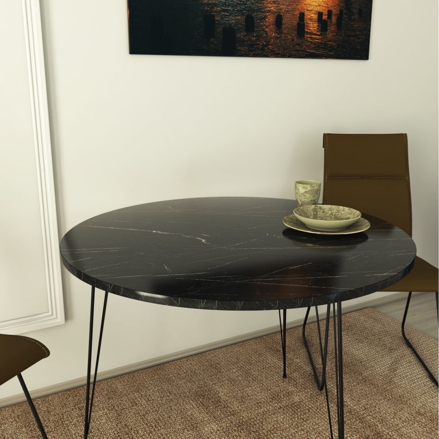 Dining table SANDALF 75x90 cm black