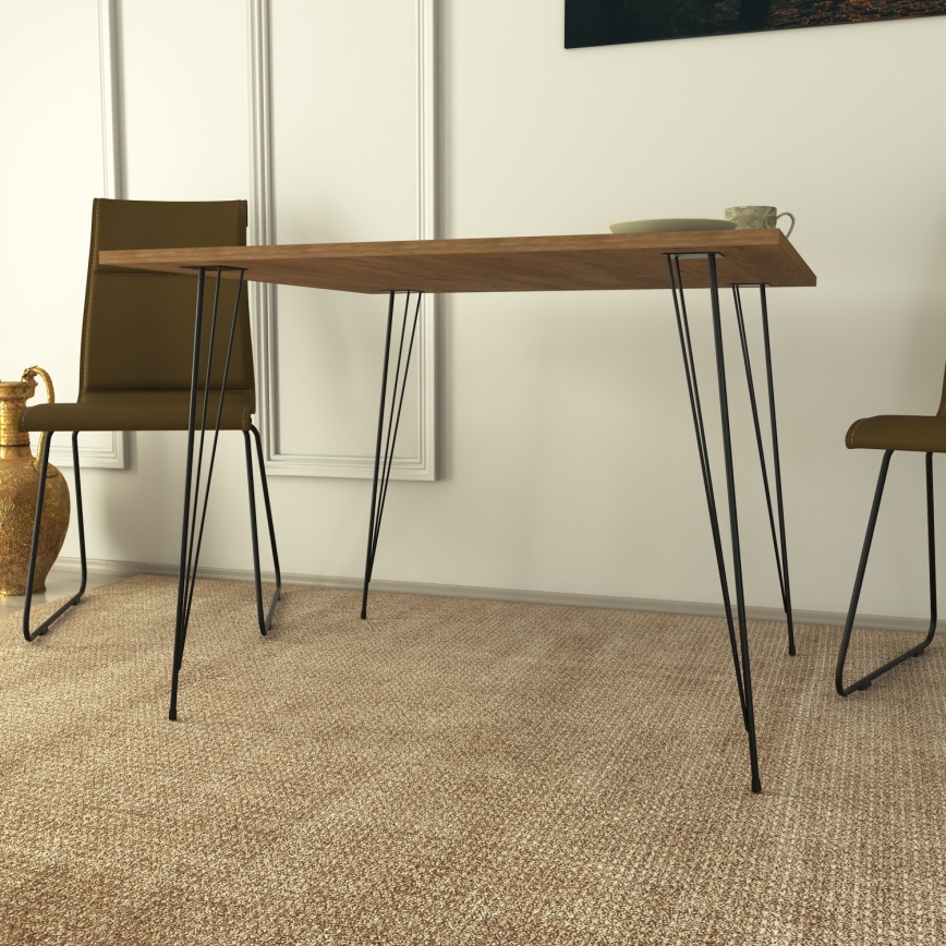 Dining table SANDALF 75x90 cm brown/black