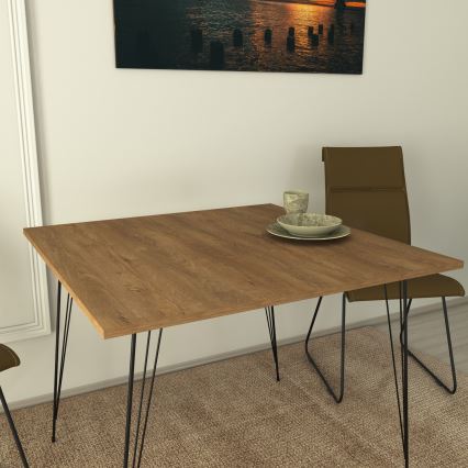 Dining table SANDALF 75x90 cm brown/black