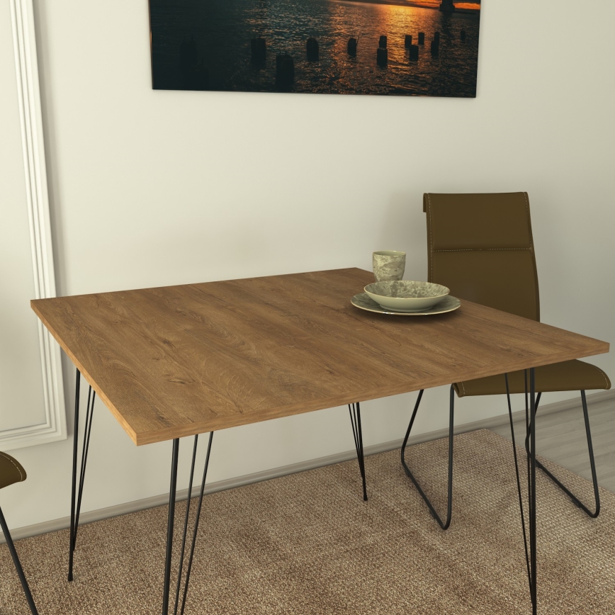 Dining table SANDALF 75x90 cm brown/black