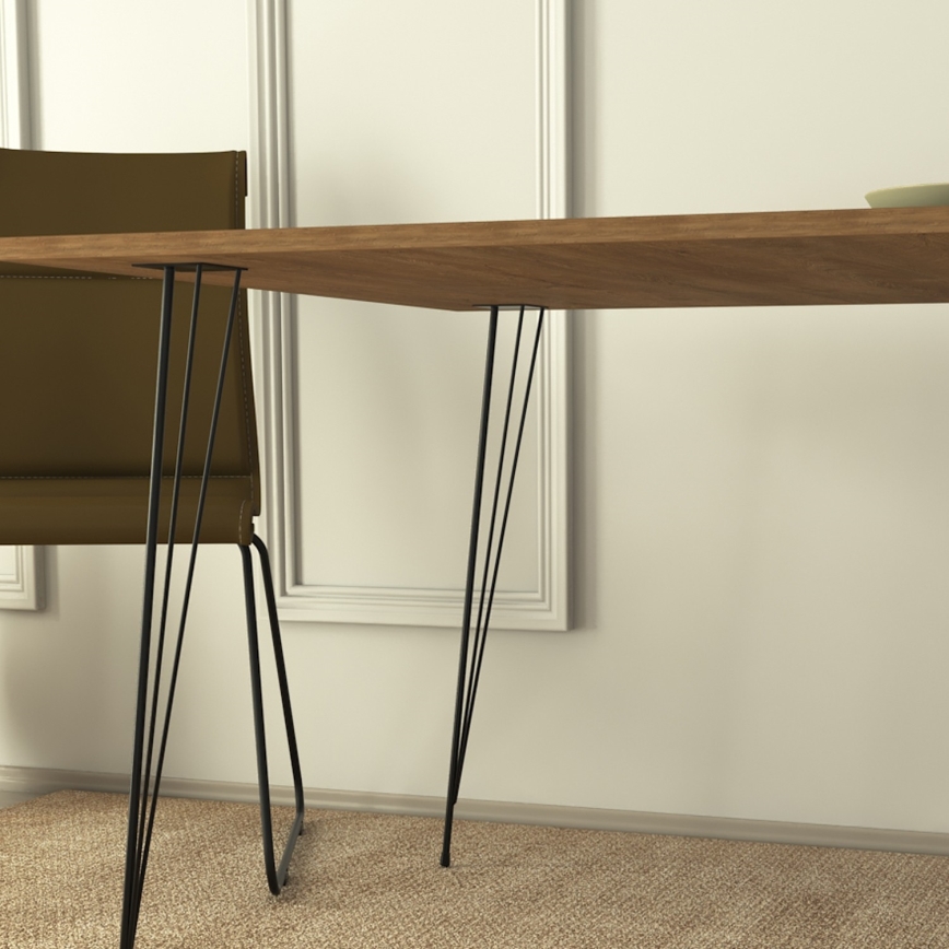 Dining table SANDALF 75x90 cm brown/black
