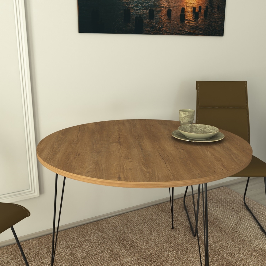 Dining table SANDALF 75x90 cm brown