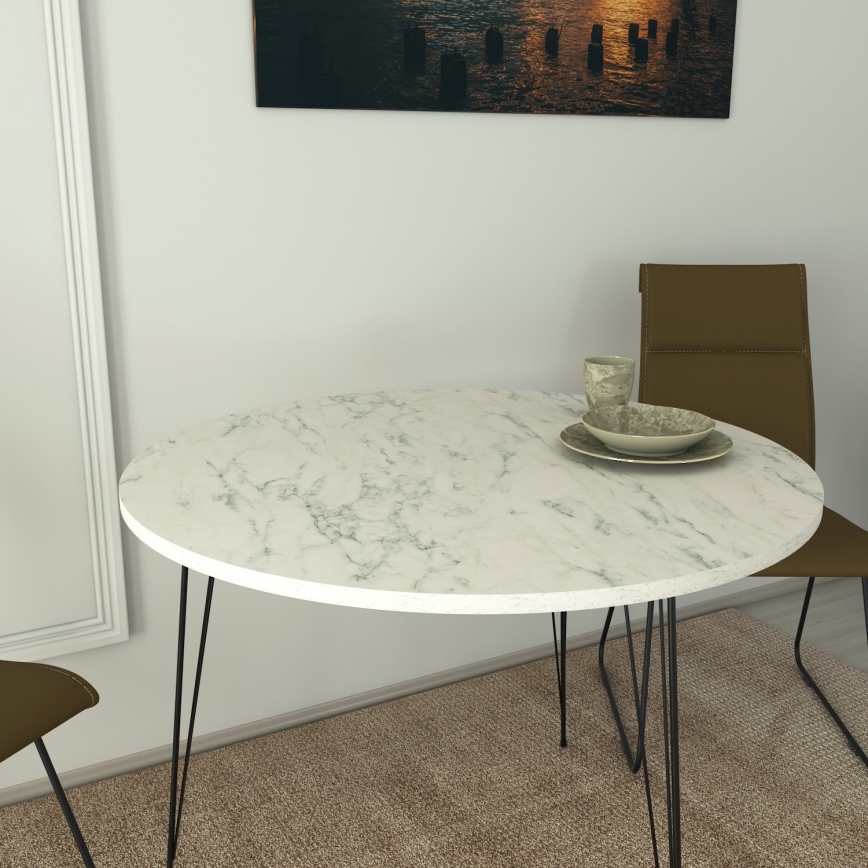 Dining table SANDALF 75x90 cm white/black