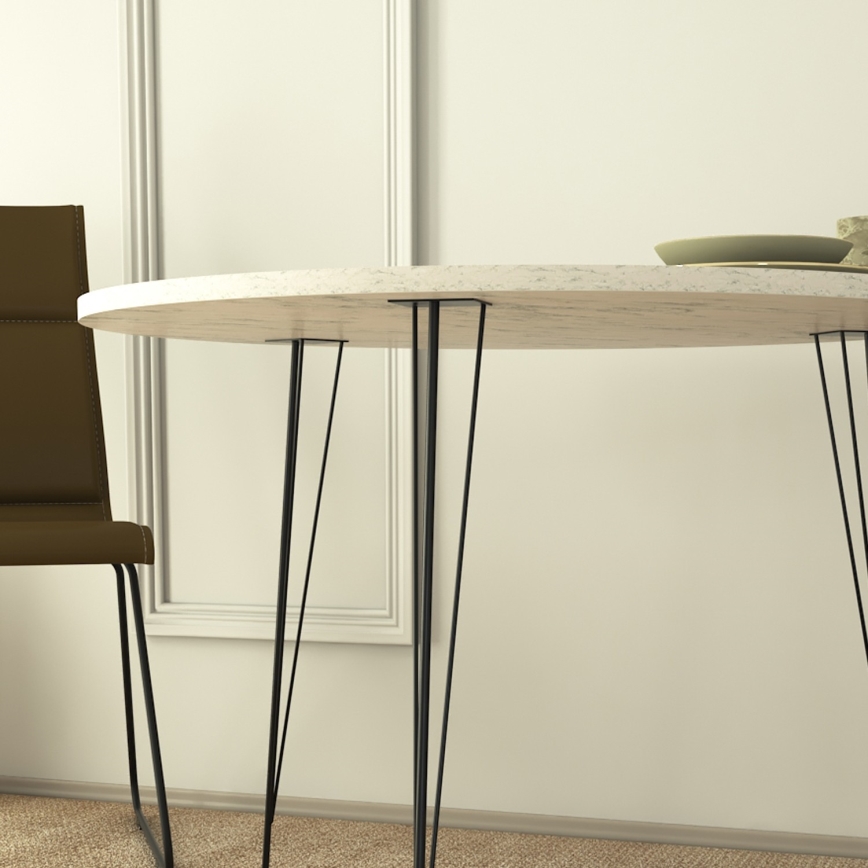 Dining table SANDALF 75x90 cm white/black