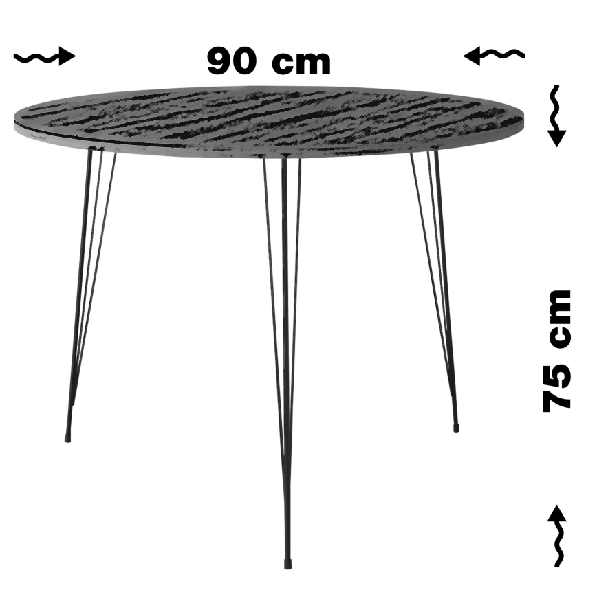 Dining table SANDALF 75x90 cm white/black