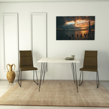 Dining table SANDALF 75x90 cm white/black