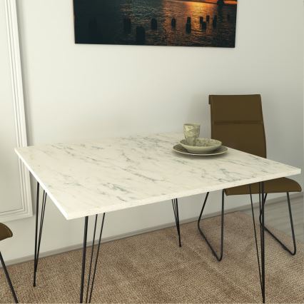 Dining table SANDALF 75x90 cm white/black