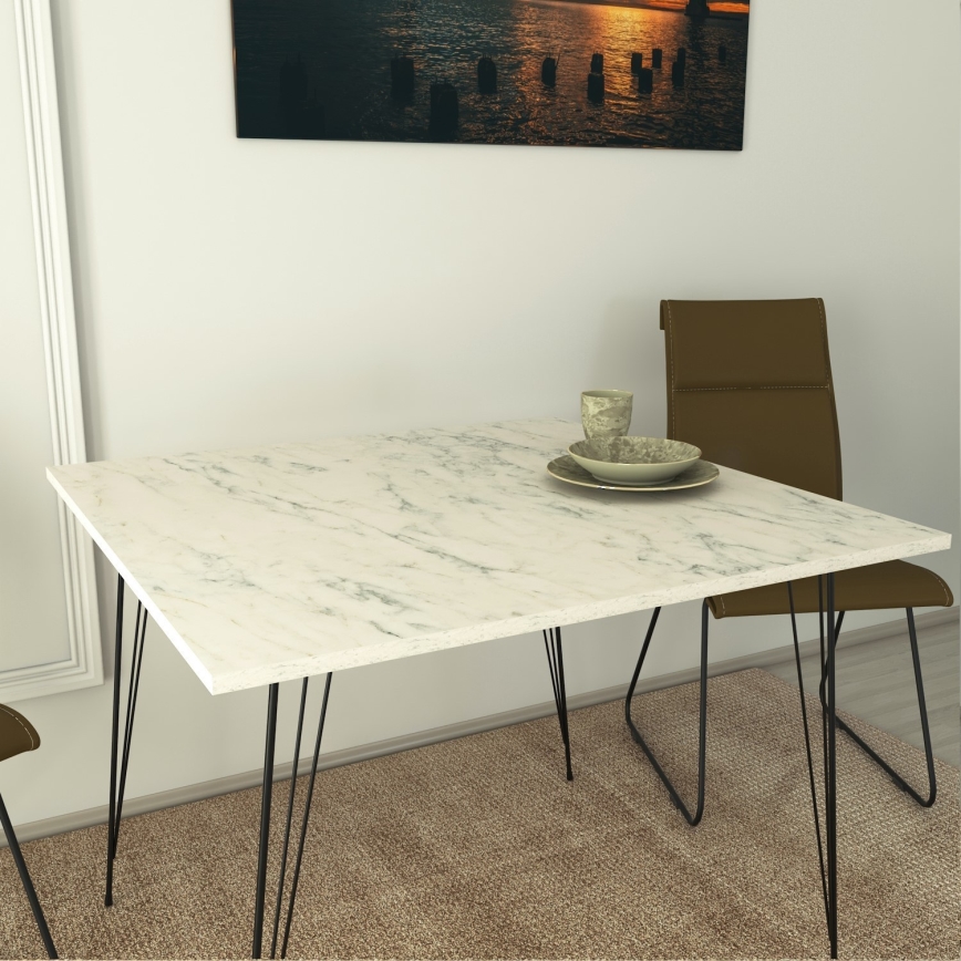 Dining table SANDALF 75x90 cm white/black