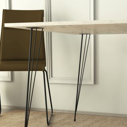 Dining table SANDALF 75x90 cm white/black