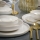 Dinner set 18 pcs white/gold/porcelain